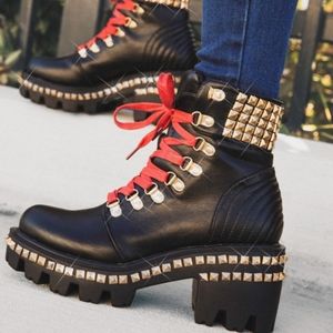Cape Robbin Nia Run It Studded Combat Boots Chunky Lug Soles 8.5 Vegan Leather